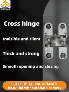 Herraje Moderno para Puerta de Madera con <span class=keywords><strong>Bisagra</strong></span> <span class=keywords><strong>Oculta</strong></span> Invisible en Cruz, Diseño de Osito Pequeño, Apto para Puertas de 15 mm de Grosor - Product Image 5