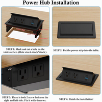Einbau-Steckdosenleiste für Arbeitsplatten mit PD20W USB-C Schnellladestation für Konferenzraum-Schreibtische