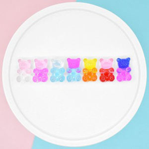 Accessoires en résine : Pendentifs en forme d'ours, bonbons simulés, poudre de paillettes bicolore, dégradé – Matériel DIY pour coiffes et épingles à cheveux - Product Image 2