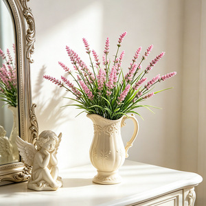 Ramo Artificial de Violetas, Lavandas y Petunias, Adorno Popular para Decoración Interior y Exterior - Product Image 3