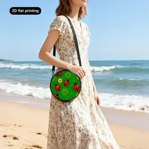 Borsa a Tracolla Casual con Stampa Cartoon Coccinella e Chiusura a Cerniera per Donne, Regalo Ideale, Borsa a Tracolla Piatta 2D per Uso Quotidiano - Product Image 6