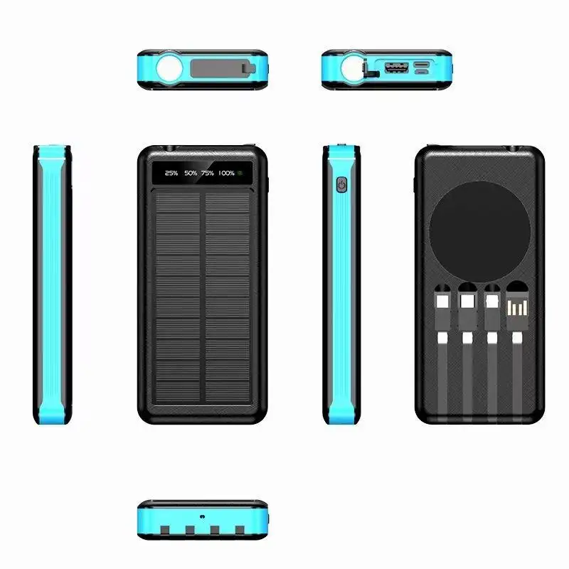 Nuevo fabricante de China 10000Mah Self-Line Wireless Fast Charging Portable Solar Energy Power Bank