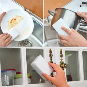Hội Nghị Thượng Đỉnh Đa Chức Năng Trắng Ma Thuật Miếng Bọt Biển Melamine Tẩy Bọt Làm Sạch Miếng Đệm Cho Món Ăn Bồn Rửa Đồ Nội Thất Sàn Làm Sạch No.8901 - Product Image 6
