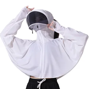 FF1042 UPF 50+ Women Jacket Long Sleeve Sunscreen Hoodie Summer Outdoor Activities Cool Sun Protection Clothing