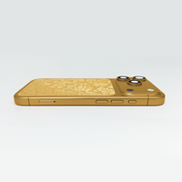 Pour iPhone 17 Pro : Cadre de téléphone plaqué or 24 carats, design de luxe, motif gravé profond, électroplaqué, populaire à Dubaï
