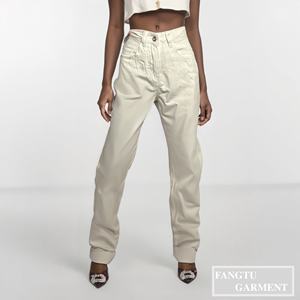 Pantalones vaqueros <span class=keywords><strong>de</strong></span> pierna recta <span class=keywords><strong>de</strong></span> algodón 100% para <span class=keywords><strong>mujer</strong></span>, pantalones <span class=keywords><strong>de</strong></span> pierna ancha con forro polar térmico en negro/blanco, calidez <span class=keywords><strong>de</strong></span> invierno acogedora - Product Image 1