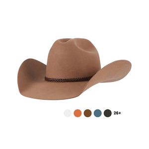 Sombreros Vaqueros Personalizados de Estilo Occidental, 100% Lana, Color Marrón Avanzado, con Ala Ancha para Viajes y Fiestas, Venta al por Mayor - Product Image 1