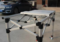 Tables d'extérieur 290cmx55cm, tables de pique-nique portables, table carrée en aluminium pliable