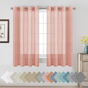 Rideaux en voile de lin synthétique prêts à poser, personnalisés XinLan, rideaux transparents doux et diffuseurs de lumière pour l'intimité - Product Image 4