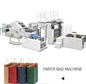 Fully Automatic Square Bottom Paper Bag Making Machine Production Line/making the bags paper