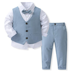 Bébé garçon vêtements <span class=keywords><strong>de</strong></span> <span class=keywords><strong>mariage</strong></span> anneau porteur <span class=keywords><strong>tenue</strong></span> costume formel enfants ensemble enfants fête vêtements Gentleman garçon vêtements ensemble anniversaire - Product Image 4