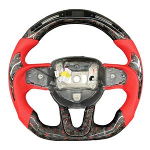 Volante de fibra de carbono forjado LED modificado para Dodge Charger Challenger Hellcat <span class=keywords><strong>2015</strong></span> + <span class=keywords><strong>Jeep</strong></span> <span class=keywords><strong>Grand</strong></span> <span class=keywords><strong>Cherokee</strong></span> Trackhawk <span class=keywords><strong>SRT</strong></span> - Product Image 2
