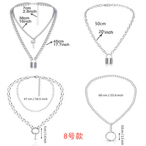 Collar Retro Punk Hip Hop Europeo Americano de Varias Capas con Dijes de Corazón de Aleación de Zinc para Mujer, Conjunto de Joyería para Fiesta - Product Image 4