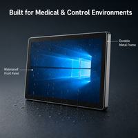 Écran tactile capacitif PCAP multi-touch 23,8 27 43 pouces, cadre métallique durable, étanche, panneau de commande médical