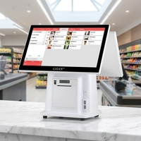 Système de point de vente tout-en-un GSAN Pos Manufacturers, double écran tactile, caisses enregistreuses avec imprimante de reçus intégrée de 80 mm pour la vente au détail