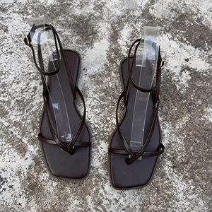 Sandali piatti da donna Zar Original Factory Label, stile coreano, leggeri, estivi, con cinturino sottile e punta aperta, slip-on. - Product Image 5