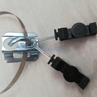 Penjepit Kabel Fiber Optik Gimbo 2Port Bentuk S Besar untuk FTTH/Outdoor, Klem Kabel Fiber Optik untuk Instalasi Udara, Klip Datar untuk Pemasangan Overhead