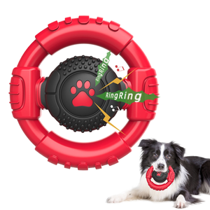 Giocattolo da masticare per cani a forma di volante, in gomma ecologica, cigolante, di media dimensione, per uso interno/esterno, vendita calda globale, all'ingrosso dalla fabbrica - Product Image 1