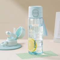 Bouteille d'eau à pulvérisation grande capacité, gourde portable en plastique pour sports de plein air pour hommes, femmes, étudiants, enfants, tasse anti-fuite pour l'été