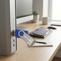 LOGO Brand USB de alta velocidad 2,0 Swivel Pendrive Flash Drive 16GB 32GB 64GB con memoria USB personalizable
