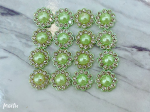 Tự làm đồ trang sức phụ kiện phẳng dưới vòng nửa bề mặt hướng dương Kim Cương mounter ABS ngọc trai - Product Image 2