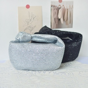 Bling Knotted Handbag for Women Crystal Dumpling <strong>Bag</strong> Full <strong>Glitter</strong> Diamond Evening Clutch Luxury Rhinestone Hobo Party <strong>Bag</strong> - Product Image 2