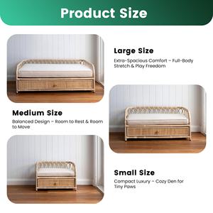 Cama para mascotas de ratán Natural con patrón sólido hecho a mano de alta calidad, sostenible y ecológica, fabricada en la fábrica de Vietnam - Product Image 6