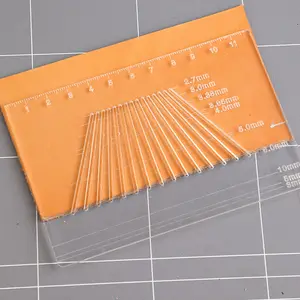 Precision Leather Tool Transparent Ruler Hole Placement Grid Diamond Cut Spacing Adjustment Gauge and Alignment Ruler