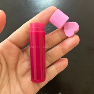 ISMAN - Tubos Vacíos para Bálsamo <span class=keywords><strong>Labial</strong></span> con Tapa en Forma de Corazón de 3.5g, Logotipo Personalizado, Envases Rosados para Lápiz <span class=keywords><strong>Labial</strong></span>, Estuche de Embalaje Cosmético para Niños - Product Image 2