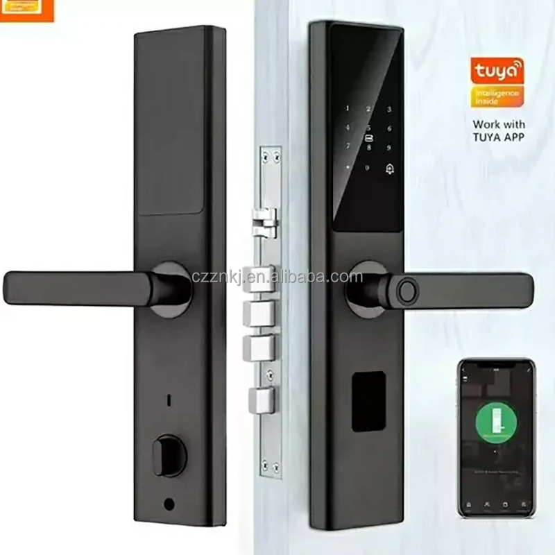 Chenzhuo Z13V Smart Fingerprint Door Lock Aluminum Alloy WiFi Tuya App Memory Card Wood/Aluminum/Steel Door Office High Security · image 2