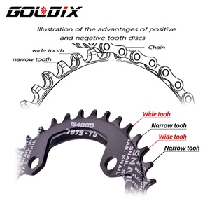 ชุดจานจักรยาน GOLDIX Cruisers Square Hole <span class=keywords><strong>XGEAR</strong></span> 104BCD จานเดี่ยว ผลิตจากอลูมิเนียมอัลลอยด์ ความยาว 170 มม. ขนาด 32-42 ฟัน - Product Image 4