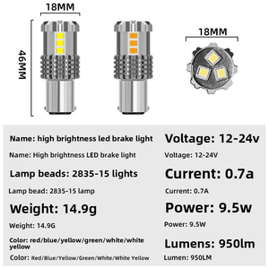 Lampadine LED Personalizzabili per Indicatori di Direzione, Freni e Retromarcia Auto - Basi 7440, 7443, 1156, 1157, 3156, 3157, P21W(BA15S), <span class=keywords><strong>P21</strong></span>/5W(BAY15D) - Product Image 5