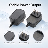 Adaptateur secteur 12V 1A 12W AC/DC certifié ETL, alimentation à découpage, prise murale US pour caméra de sécurité CCTV, routeur