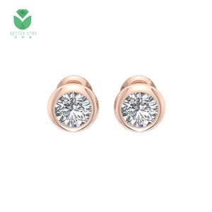 Betterstar Igi Gia Gecertificeerd Hpht Cvd Lab Gegroeid Diamanten Oorbellen 14K 18K Gouden Oorbellen Lab Geteelde Diamanten Sieraden - Product Image 2