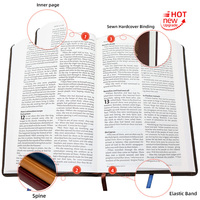 Bible catholique de luxe, impression sur papier offset, couverture en cuir PU souple, estampage à chaud en or, couverture souple, Bible personnalisée