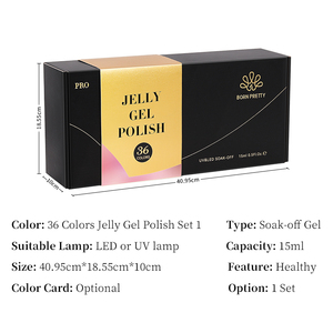 BORN PRETTY PRO 36 Farben Hema-freies Nude Jelly <span class=keywords><strong>Gel</strong></span> Nagellack-Set Professionelle Nagelprodukte Kristallklarer Nail Art <span class=keywords><strong>Gel</strong></span> Nagellack-Set - Product Image 6
