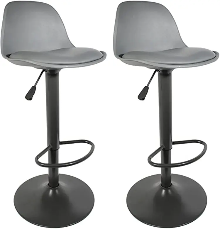 Tabouret de Bar en plastique et métal avec siège en cuir PU, Design moderne de haute qualité, vente en gros