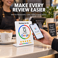 Support de paiement NFC en PVC pour avis clients, affichage de table NTAG215 RFID Tap Here, accès instantané aux avis Google, étanche, noir