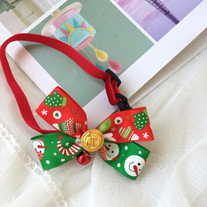 Ayarlanabilir yumuşak dayanıklı noel Pet yaka kanat küçük çan karikatür desen şenlikli eşarp yaka kediler köpekler tatil için Set - Product Image 6