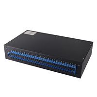 Penutup logam tahan lama rak 1U/2U-dapat dipasang Panel Patch serat optik ODF dengan termasuk baki Splice Port 12/24/48 SC/LC/FC