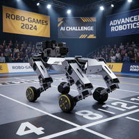 TEPKOBOT Robot Cuadrúpedo con Ruedas, 15DOF, Adaptación a Terrenos, Modo de Caminata y Rodamiento, Plataforma de Investigación de IA