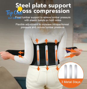 Top One ceinture de soutien de taille réglable respirante été/printemps soulagement de la douleur au bas du dos orthèse de plaque d'acier lombaire - Product Image 2