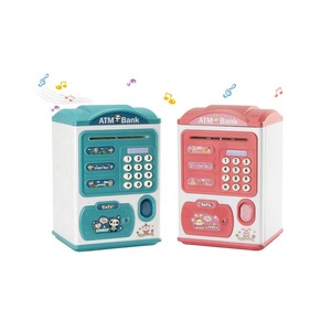 Novelty Design Money Saving Box for Kids Electronic ATM Bank Coin Bank Fingerprint Password Lock Plastic Piggy Bank