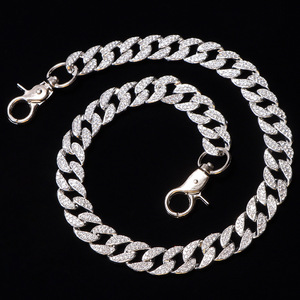Cadena cubana Yuelyueli con incrustaciones de diamantes de imitación, cadena de cintura metálica unisex para jeans, estilo punk, uso diario, aleación de zinc, una sola capa - Product Image 2