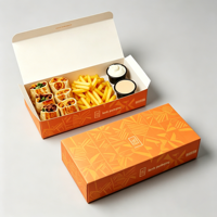 Boîte alimentaire en papier kraft résistant à l'huile de qualité alimentaire, avec logo personnalisé imprimé en couleur, pour emballage de poulet frit et de restauration rapide
