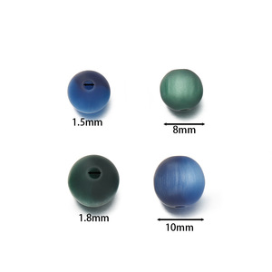 ลูกปัดเรซิ่นทรงกลมสีไล่เฉดเลียนแบบตาแมว สำหรับทำเครื่องประดับ DIY สร้อยข้อมือ สร้อยคอ และอุปกรณ์เสริม - Product Image 2