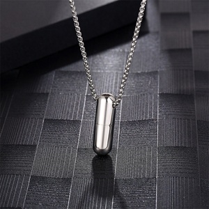 Wholesale Stainless Steel Vintage Capsule Pendant Necklace for Men - Product Image 3