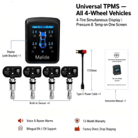 Moniteur TPMS interne universel, écran adhésif, IP67, batterie 210 mAh, 90-800 kPa pour tous les véhicules, personnalisation OEM, livraison directe