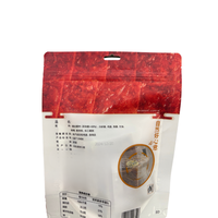 Sachet imprimé personnalisé à fond plat, noix, aliments secs, fruits, boeuf, emballage flexible, pochette debout, sac transparent en mylar avec fenêtre