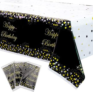 Nappe jetable en plastique PE, 10 pièces, couverture de <span class=keywords><strong>Table</strong></span> d'anniversaire, décoration de fête, vente en gros - Product Image 1